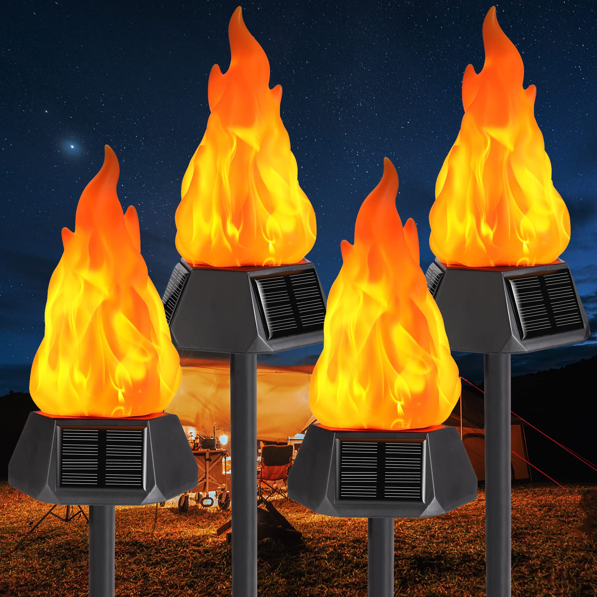 Toodour Waterproof Solar Outdoor Torch Lights - Perfect for Camping and Garden Decor - 4 Pack
Toodour Flickering Flame S